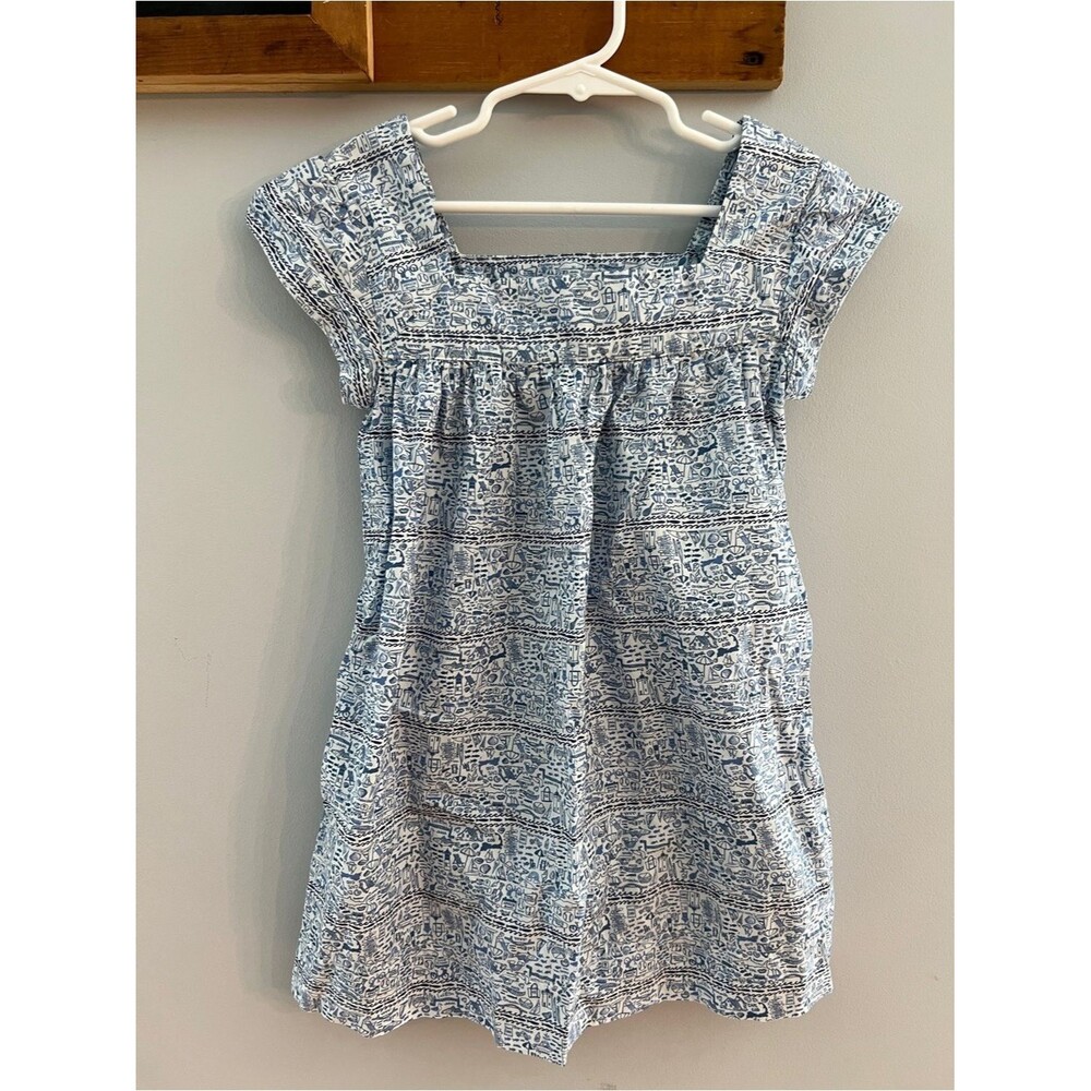 Joy Street Cape Cod Print Navybleu Girls Dress Pockets Coastal Preppy Size 3